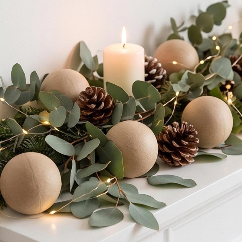 Palla Pitturabile di Natale Palla Vuota in Cartapesta Palline per Artigianato Fai da Te Palline da Appendere per Decorazioni Albero di Natale Palline Riempibili da Pitturare a Mano