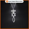 Xiaomi Skyrim Jewish Israel Fish Star of David Menorah Pendant Necklaces Stainless Steel Messianic Seal Amulet Necklace Women Men