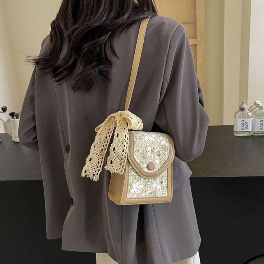 

Кружевная лента соломенная сумка через плечо маленькая милая летняя сумка модная милая плетеная сумка для девочек