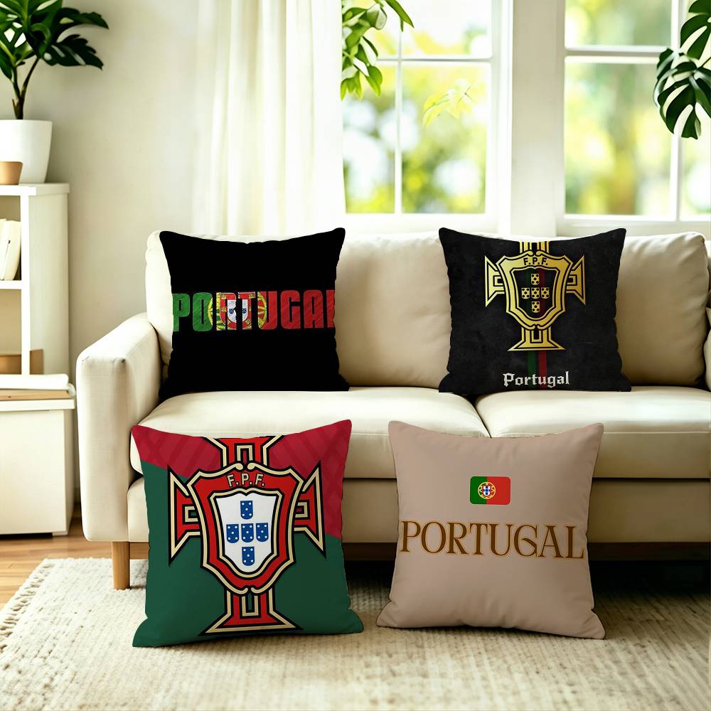 Portugal The Quinas Flag Square DoubleSided printed Pillow Case Bedroom Bedside Pillow Sofa Cushion Cover