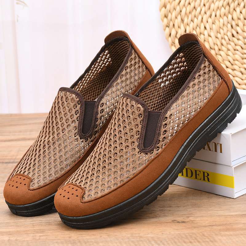 Summer Old North Cloth Shoes Men's New Breathable Casual Soft-soled Dad Shoes Middle-aged and Elderly Deodorant One-pedal Sandals