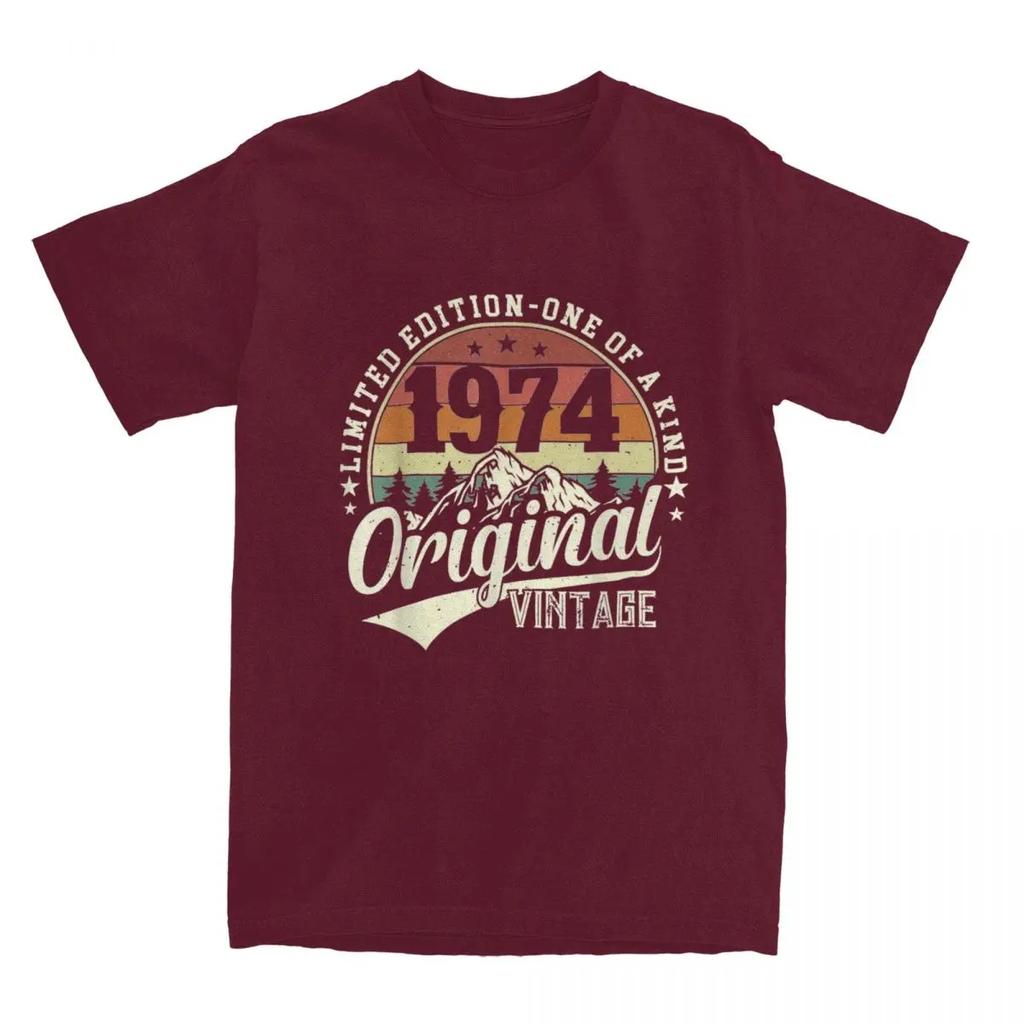 Men Women 50th Birthday Gift For People Born In 1974 Shirts Accessories Hipster Cotton 50 Years Old T Shirt Tee Clothing Printed
