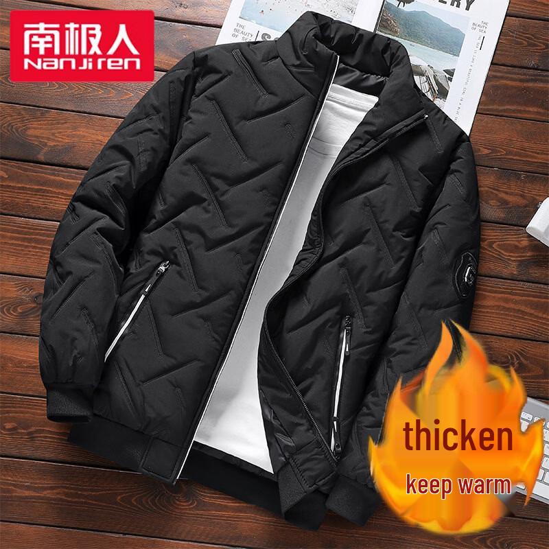 Nanjiren Men's Thickened Windproof Stand-Collar Winter Padded Jacket