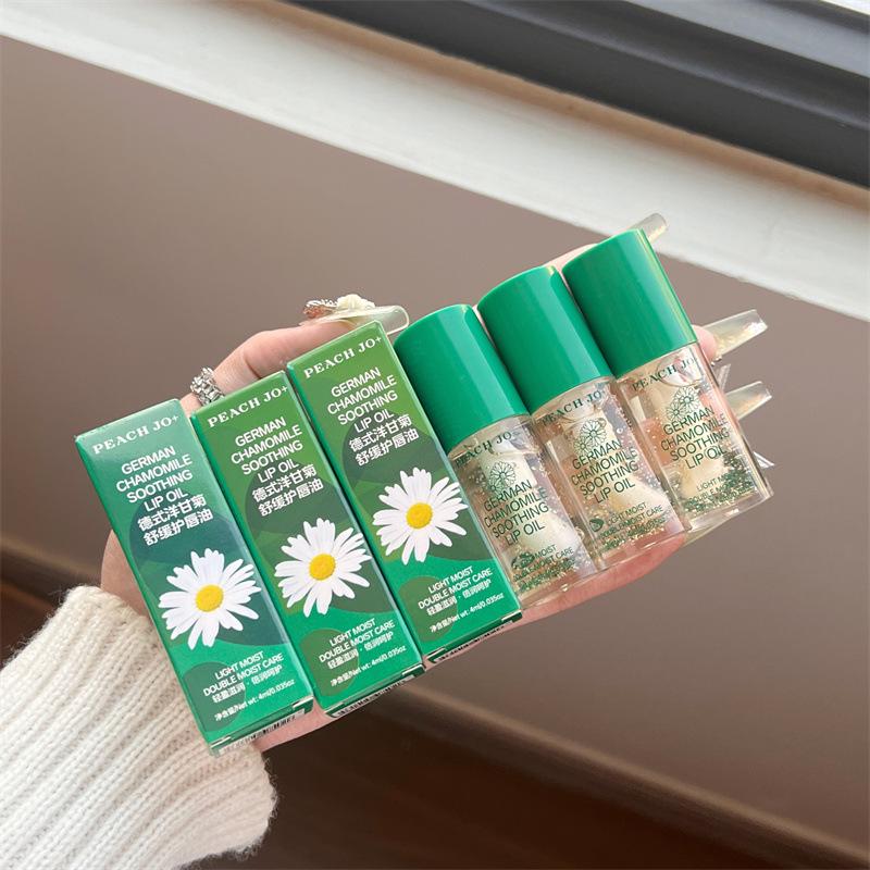 

PEACH JO+ Успокаивающее масло для губ с ромашкой аптечной - Увлажняющее и против обветривания для сухих губ осенью/зимой