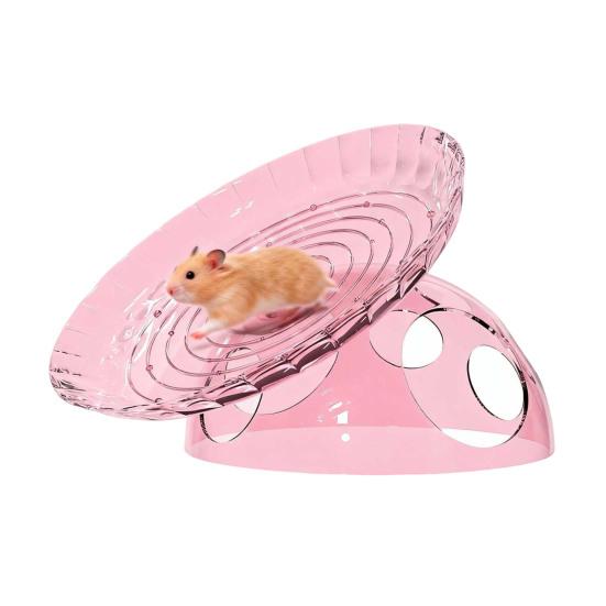 

Тихе Бігове Колесо для Хом яка Літаюча Тарілка Колесо для Хом яка з Схованкою 2-в-1 Стійке Безпечне Колесо для Вправ Хом яка для Піщанок Шиншил Маленьких Домашніх Тварин