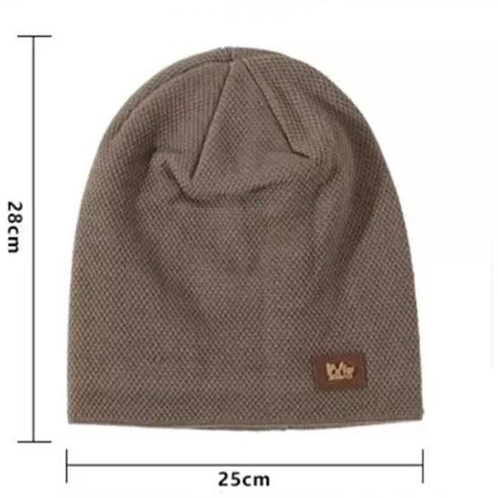 WTEMPO Men's Autumn Winter Windproof Outdoor Cycling Knitted Hats Couple Solid Color Plush Cold-proof Warm Soft Hats