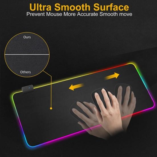 LED Luminous Colorful Gaming Mouse Pad Lights RGB Keyboard Mat for Computers