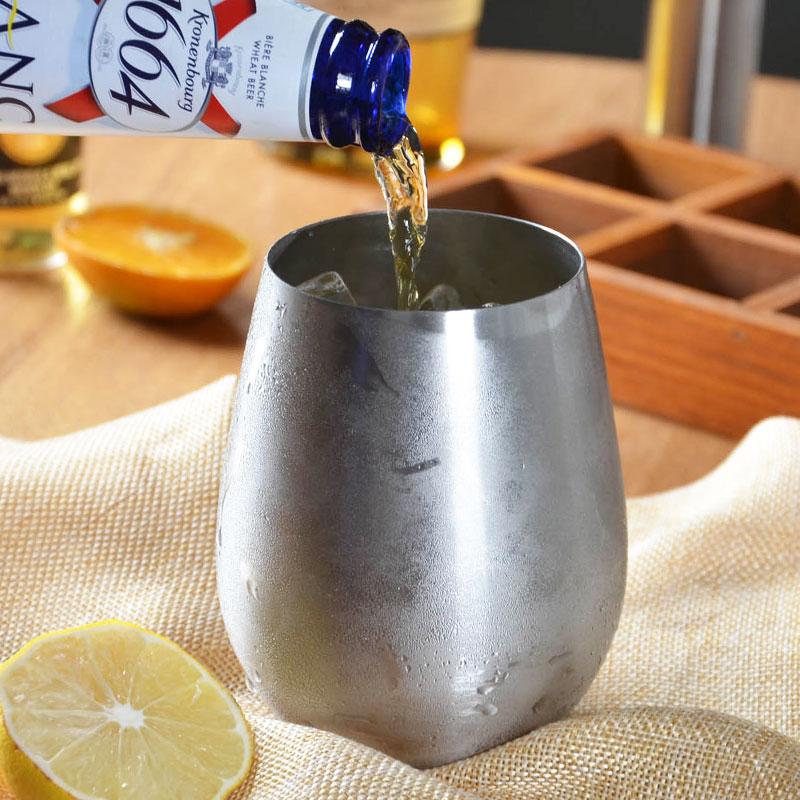 500ml Stainless Steel Cup Beer Mug Big Belly Tumbler Beer Wine Glasses Cocktail Milk Juice Water Cup Metal Mug Outdoor Drinkware