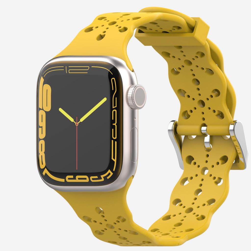 Lace Silicone Strap For Apple watch band 49/45/41/44/42/40/38 mm Breathable Bracelet Band For iWatch UItra 9 8 7 6 5 4 3 SE