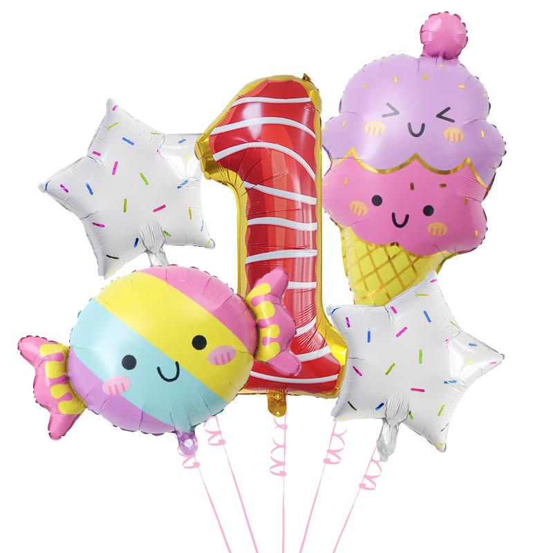 Ice Cream Candy Digital Balloon Set Children's Birthday Set Baby Shower Scene Arrangement