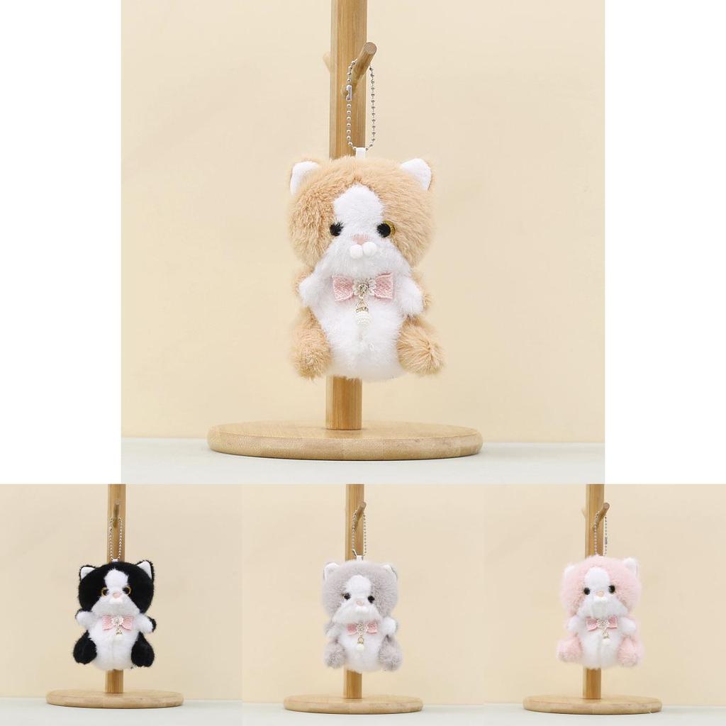 Plush Cat Keychain With Pp Cotton Filling For Cute Bag Decor