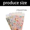 Cartoon Animal Embossed Sticker Educational Childrens Sticker For Scrapbooking Phone Cover Laptop Kid Room Decoration
