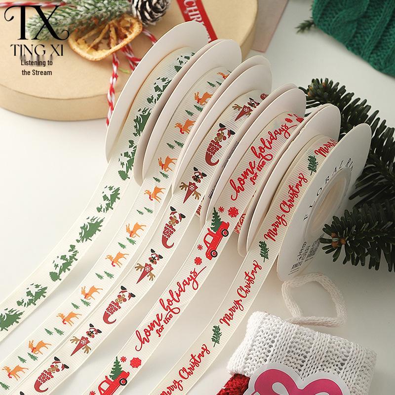 1.5cm Christmas Ribbon for Gift Boxes, Cake Decorations, Flowers, Bows, and DIY Projects