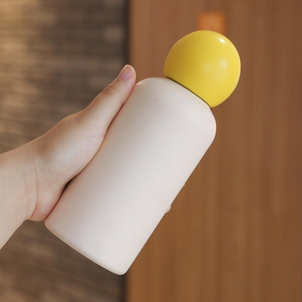 Double Wall Insulated Bottle Spherical Lid Vacuum Cup Ins Style Thermos Cup  Kids