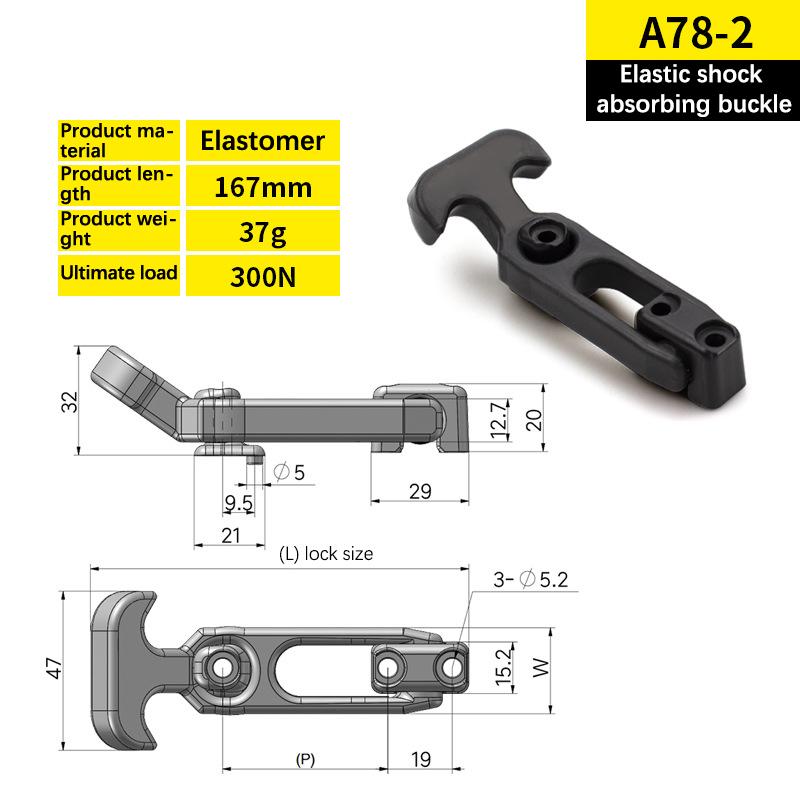 Rubber Hood Catch Flexible T-Handle Hasp Rubber Flexible Draw Latches With Brackets For Tool Box Vehicle Engine