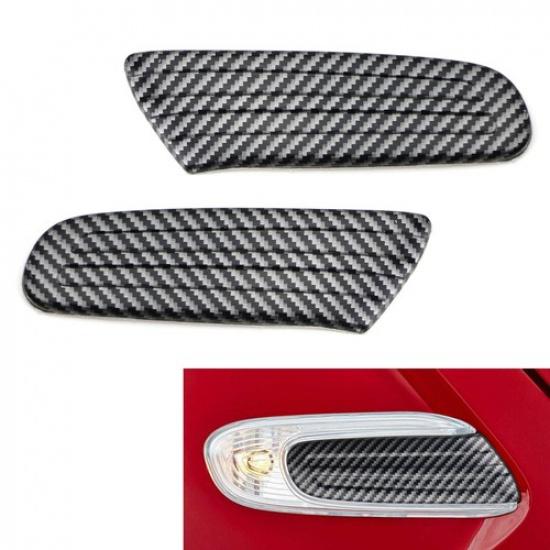 

Black Carbon Fiber Pattern Side Marker Lamp Scuttle ert For MINI F55 F56 F57