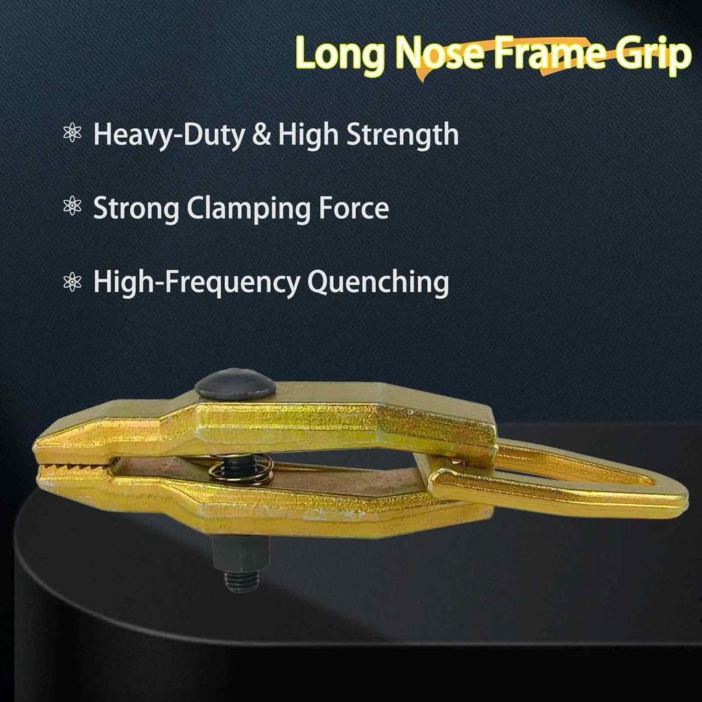 2 Ton Long Nose Pull Clamp for Car Body Repair, Self-Tightening Frame Grip Tool
