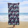 Day of The Dead Kitty Cat Sugar Skull Beach Towel, Cute Oversized Quick Dry Absorbent, Sand Free Lightweight Travel Pool Mat
