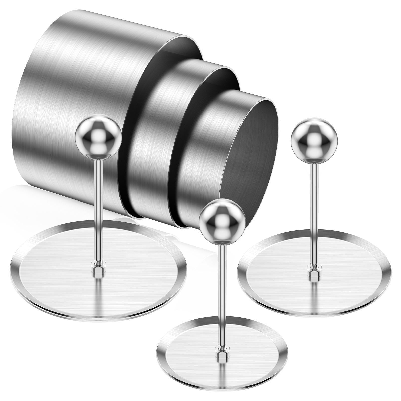 

Кольцо для мусса из нержавеющей стали 7,6 см Круглая форма Кольца для торта для выпечки Формы для круглых колец для торта Кондитерские инструменты с толкателем и подъемником