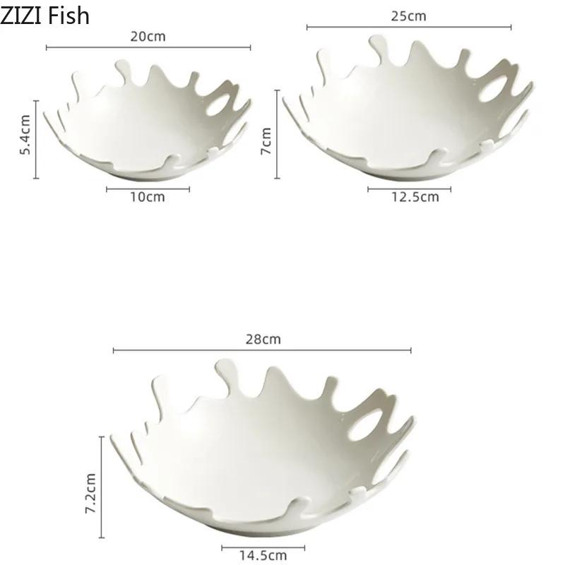 Coral Shaped Irregular Ceramic Plate Salad Dessert Coral Plate Household Tableware Set Dinner Dish Kitchen Utensils Porcelain