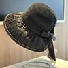 Summer New Hat Women's Sunshade Hollow Beach Bucket Hat Outdoor Travel Bow Sun Hat