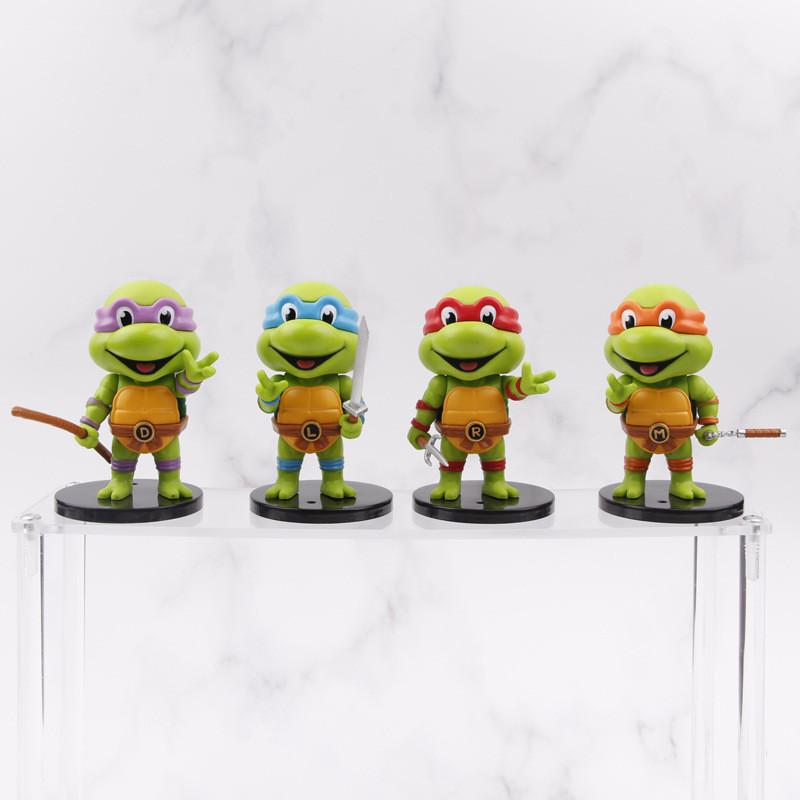 Classic Ninja Turtles Model Action Figures Set Adorable Pvc Cake Toppers Blind Box Toys