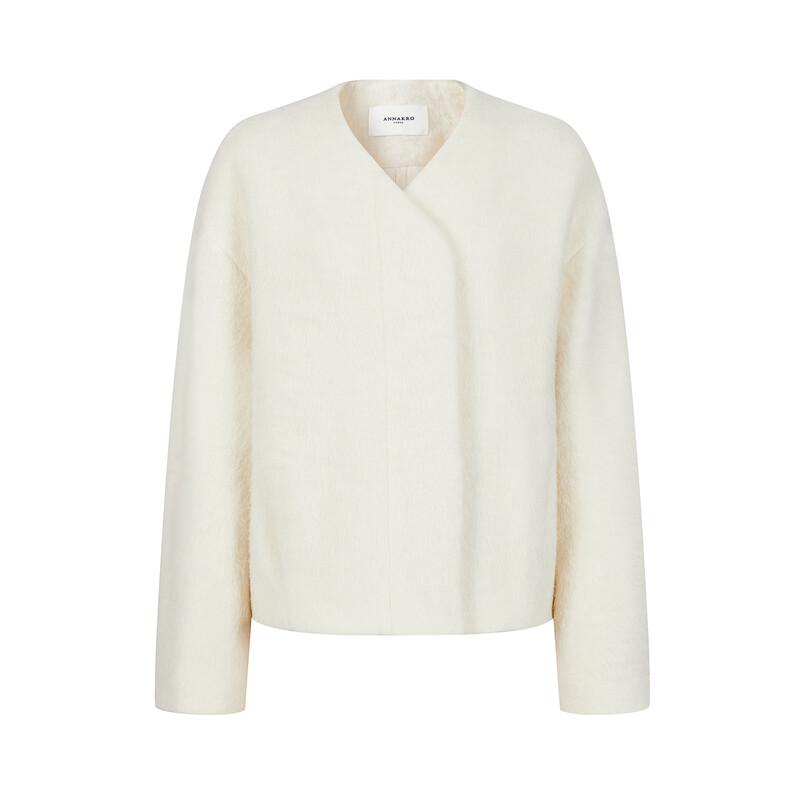 JIUZI Annacoco Women's Elegant Short Wool Blend Coat