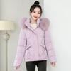 2025 Winter Wear New Down Cotton Jacket Slim Fit Hooded Big Fur Collar Student Cotton Jacket Women's Cropped Padded Jacket Thickened Jacket