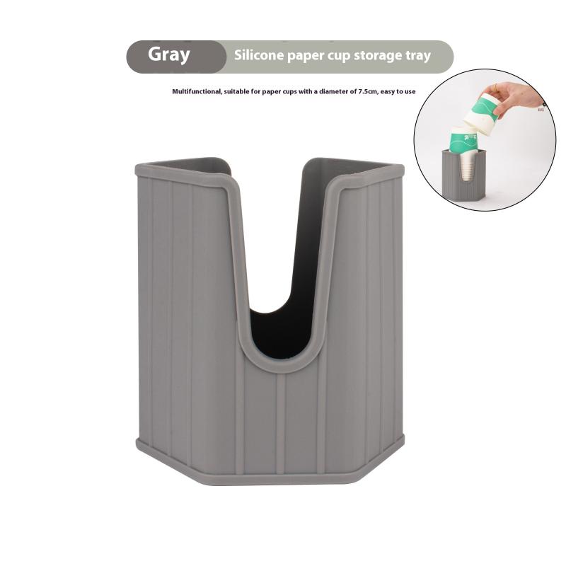 Mouthwash Cups Holder Stackable Silicone Cup Dispenser For Bathroom Sink Counter Space-Saving Mouthwash Cup Holder Small