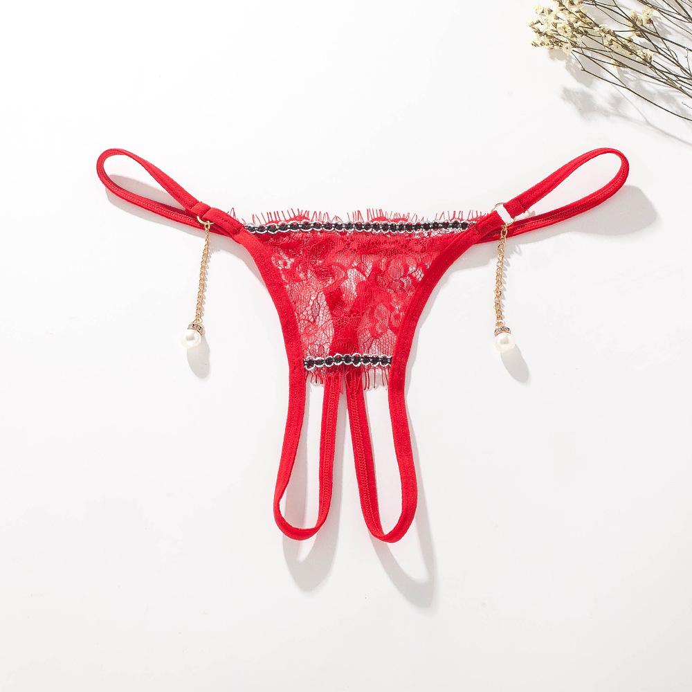 Sexy Transparent Thong Eyelash Lace T Panties Women Plus Size Lace Panties G-string
