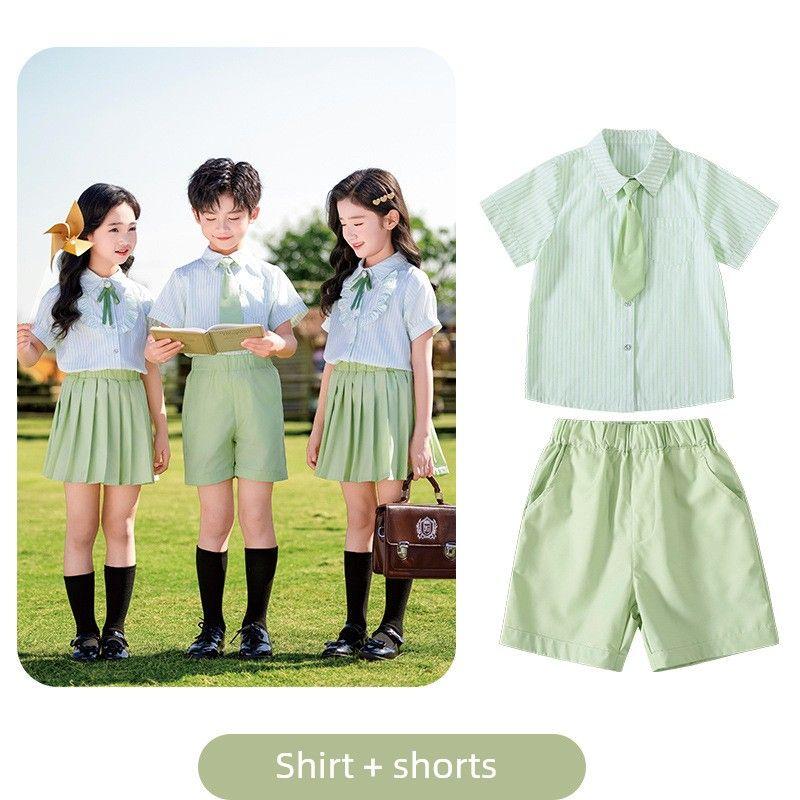 

Детский костюм, хоровая одежда, форма для ученика начальной школы, марлевая юбка, летний костюм с коротким рукавом, милая одежда для выступлений, платье для танцев в детском саду Summer boys 130cm