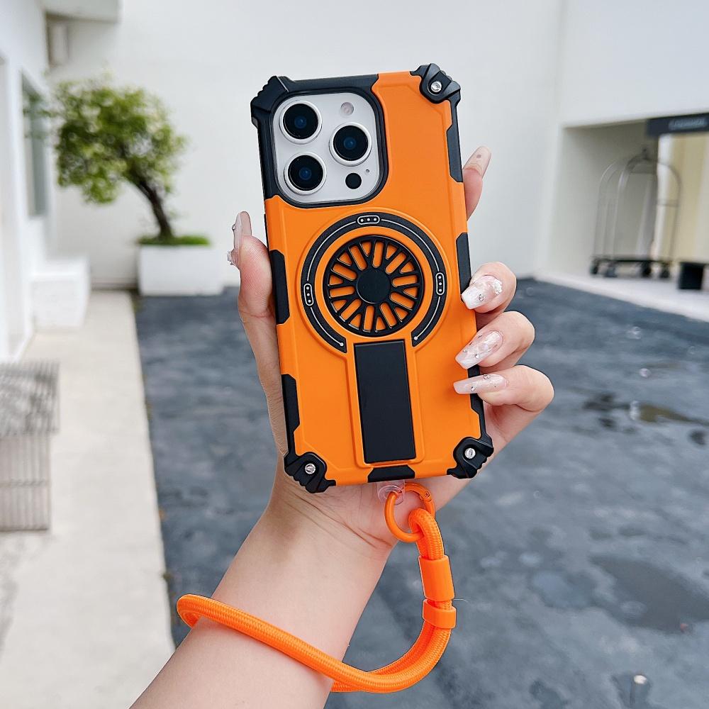 

Heavy Duty Armor Case For iPhone 17 16 Pro Max 15 14 Plus 13 12 11 Fold Stand Holder Magnetic Shockproof Cover With Wrist Strap iPhone 15 Pro Max
