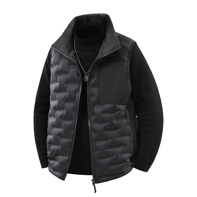 Customized 90% Down Vest for Men  Women - Lightweight Outdoor Running Jacket Small чёрный