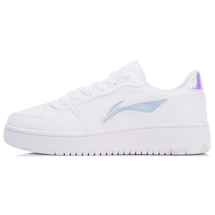 New LiNing Slip Resistant Lightweight Balance Wear Resistant Low Top Skateboard Shoes Women's White AGCR342-2