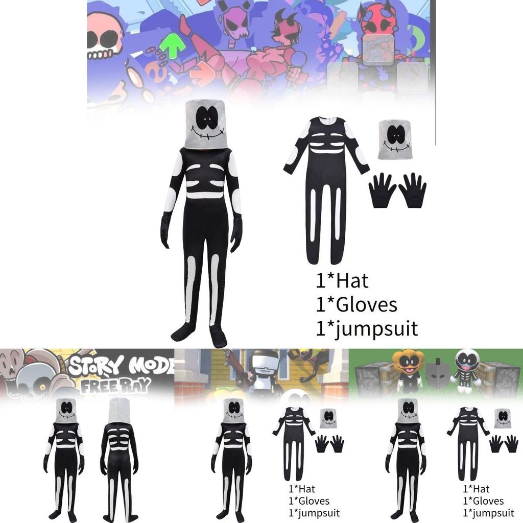 Unisex Halloween Cosplay Skeleton Jumpsuit For Creative Stage Performances And Events