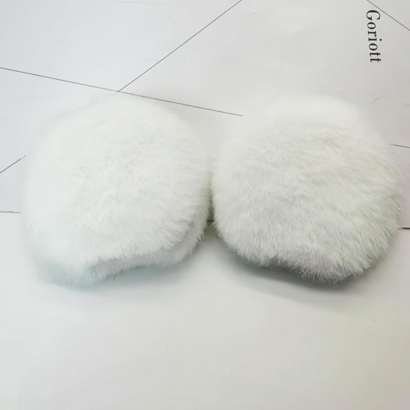 Doppelseitige Große Kaninchenfell Mickey Mouse Ohren Niedliche Handgemachte Haar-Accessoires Stirnband