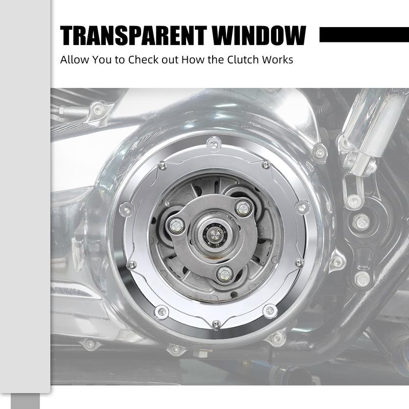 Motorcycle Clear Clutch Cover for Harley Road King/Special 17-24 Road King 16-22 Street Glide 16-24 Street Glide Special 16-23