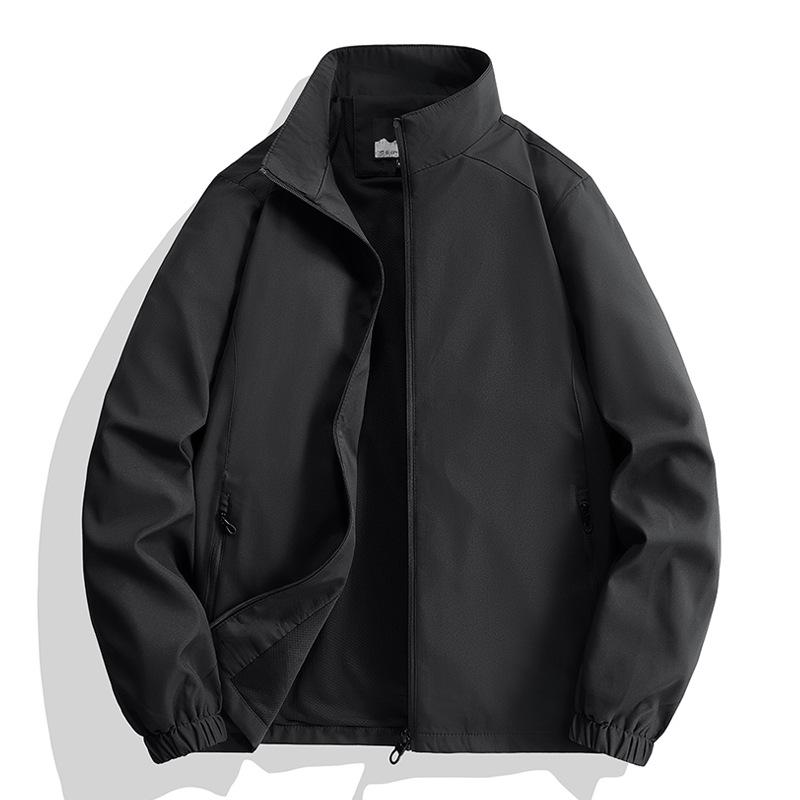 Men's Slim Fit Spring/Autumn Soft Shell Stand Collar Windbreaker Jacket
