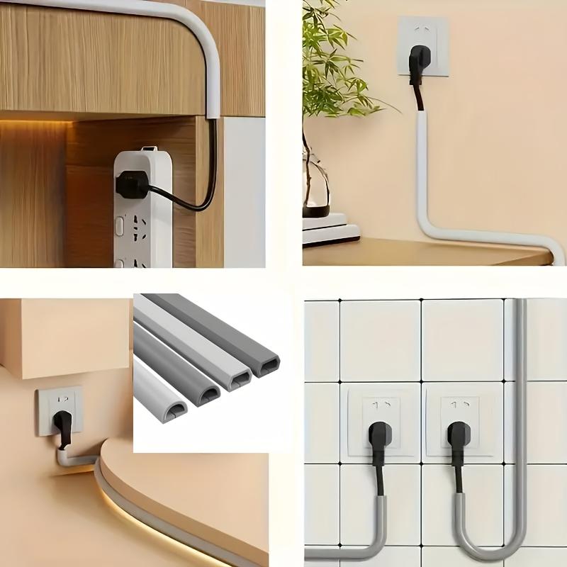 1pc Self-Adhesive PVC Cable Management Tube, Invisible Floor Wire Cover for Desk, Wall & Floor Installation, Home Decor Cable Concealment Channel