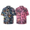 Foreign trade cross-border Amazon European and American trend graffiti floral full printing short-sleeved shirt personalized trendy brand men's shirt 