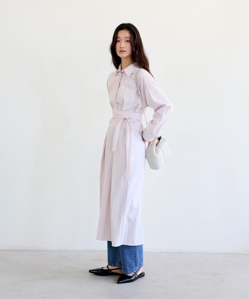 The Ello Feminine Wrap Tie Dress (Pink)