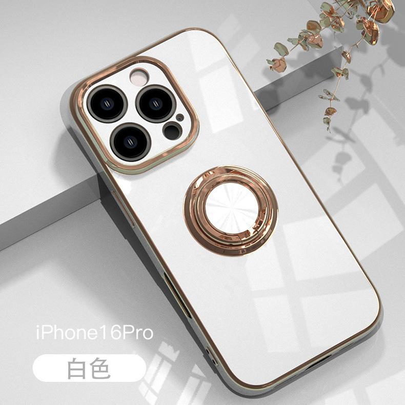 Applicable to iphone17Pro electroplated ring mobile phone case Apple 16/15 all-inclusive soft edge protective case 14promax