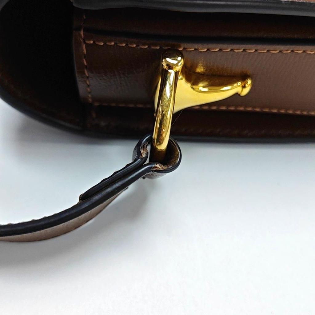 [Pre-Owned] Horsebit 1955 Logo Canvas And Leather Saddle Bag - Very Good #1JTWP5D