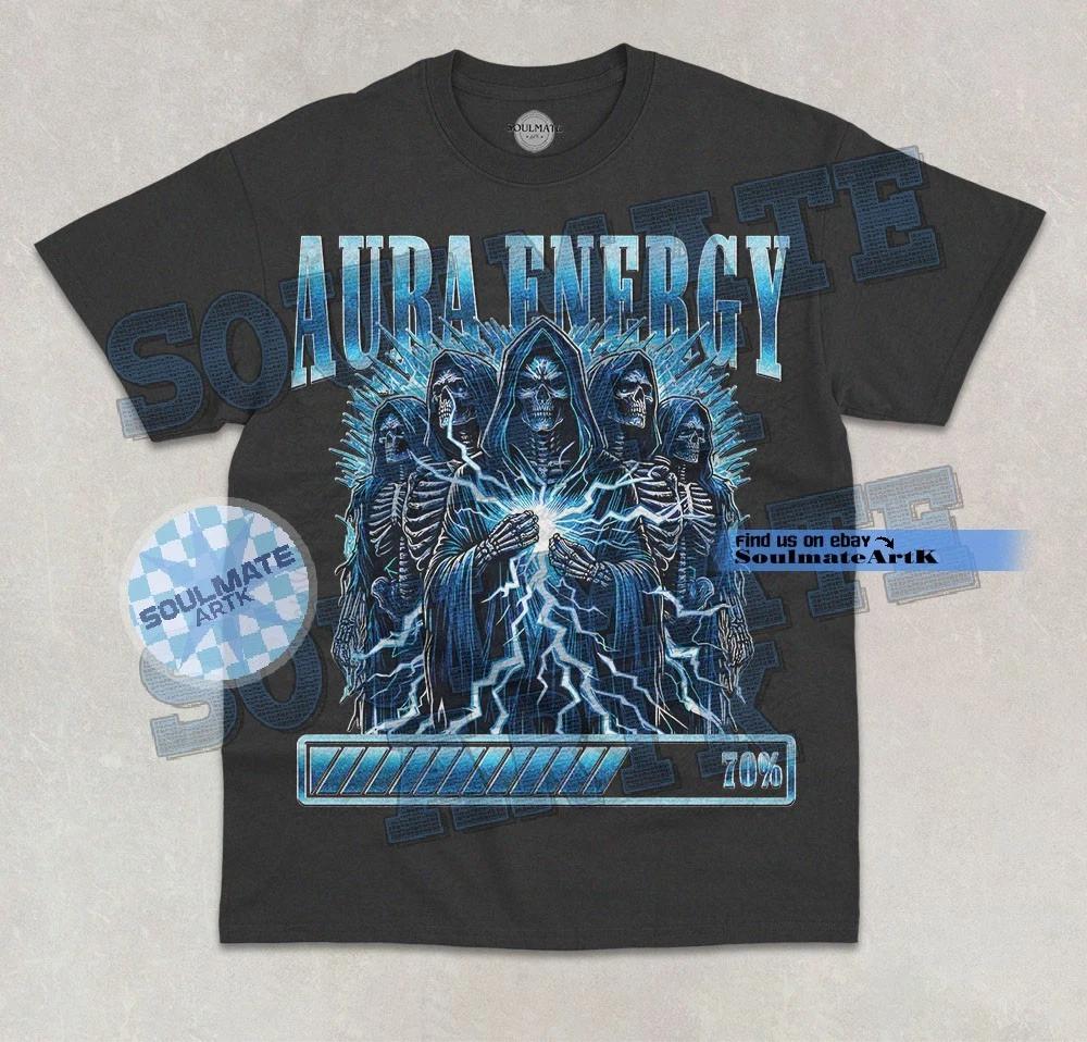 Aura Energy 70% T-Shirt Funny Skeleton Aura Farming Bootleg Graphic Unisex Shirt S