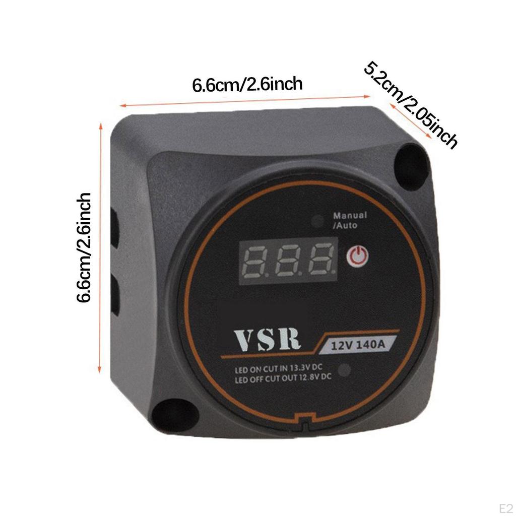 Double Battery Isolator with Voltage Display Sensitive Relay Accessory Professional 12V 140A