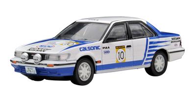 Tomica Limited Vintage Neo Maßstab Nissan Bluebird Team Calsonic 1989 All Japan Rallye Spec 1/64 TLV-N185d SSS-R #10 (Fertiges Modell)