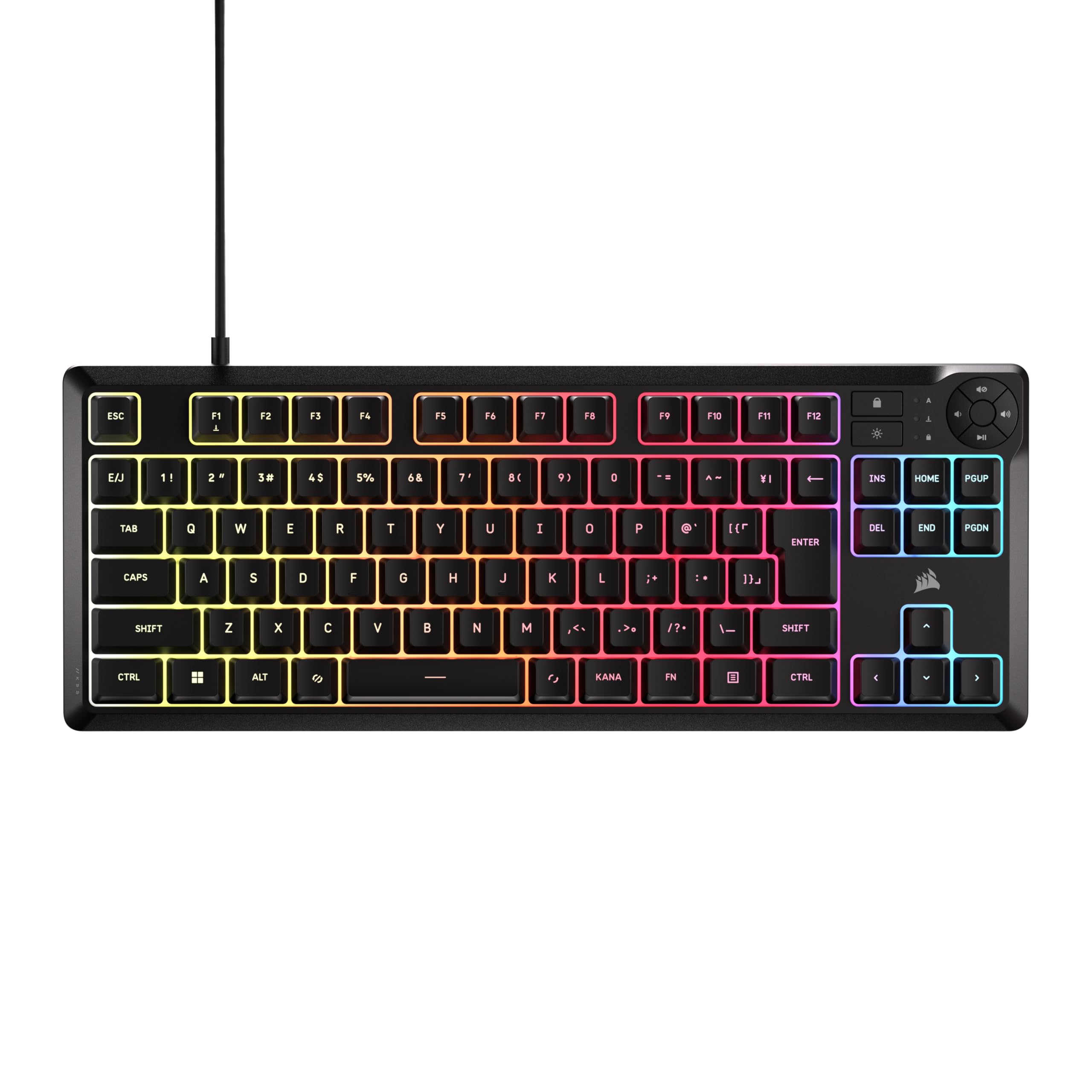 

CORSAIR K55 CORE TKL RGB Gaming Keyboard RGB Tenkeyless Dedicated Media Keys Quiet and Responsive Switches 300ml Black – 8-Zone – – – – чорний