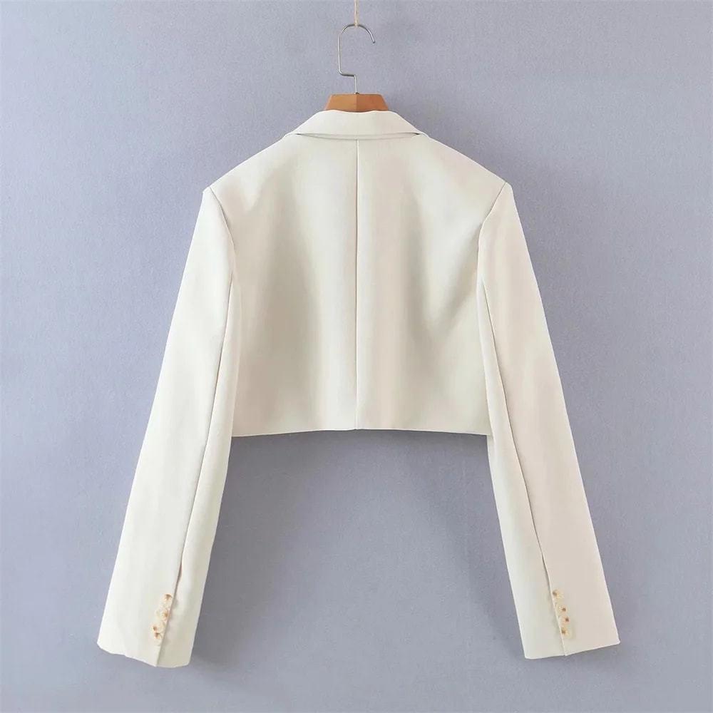 Women's Retro Street Style Suit Jacket & High-Waisted Irregular Midi Slim Skirt Set