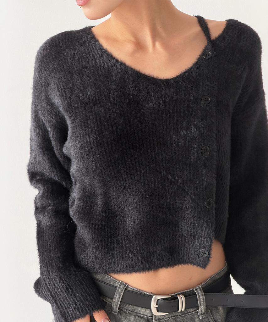 THE GREEN LAB Hairy Soft Knit [Black]