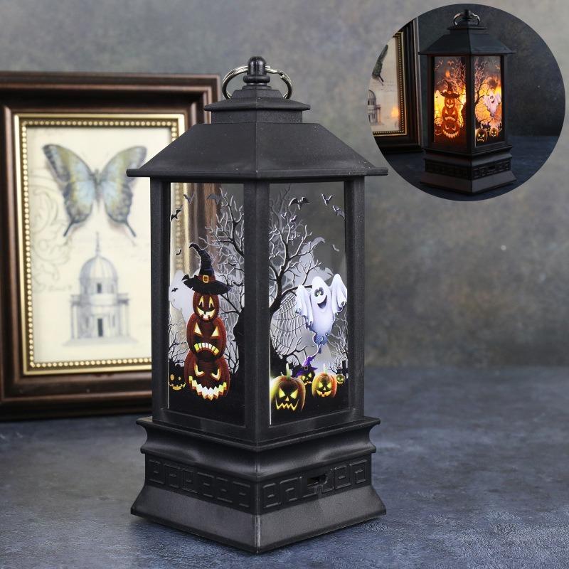 Halloween Simulation Flame Lanterns, Small Oil Lamps, Decorative Props, Bar Scene Arrangement, Tabletop Ornaments, Three-dimensional